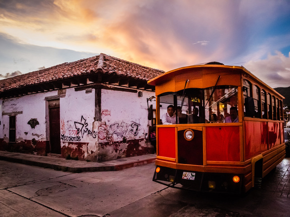 San Cristobal tramcar sunset